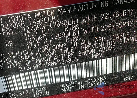 2022 Toyota Rav4 Hybrid Le from USA, damaged, VIN 2T3LWRFVXNW135895